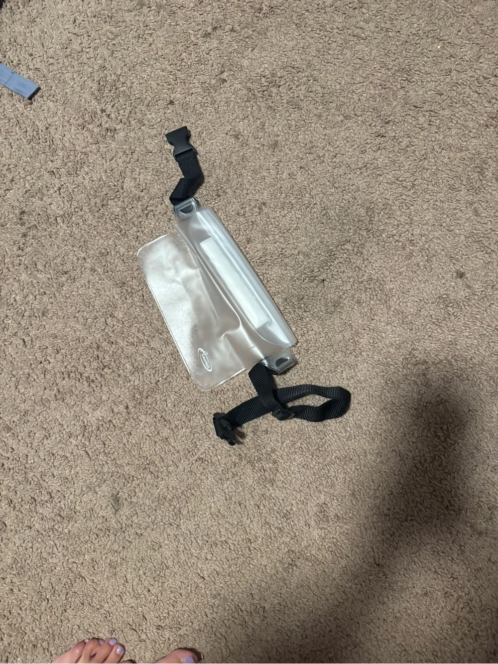 Amazon Essentials Clear Waterproof Phone Pouch with Black Strap